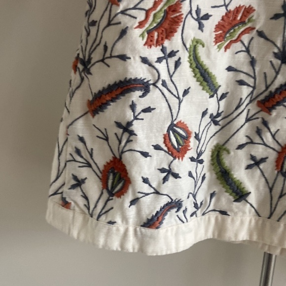 Embroidered Floral Print Linen Blend Jacket - Picture 11 of 12